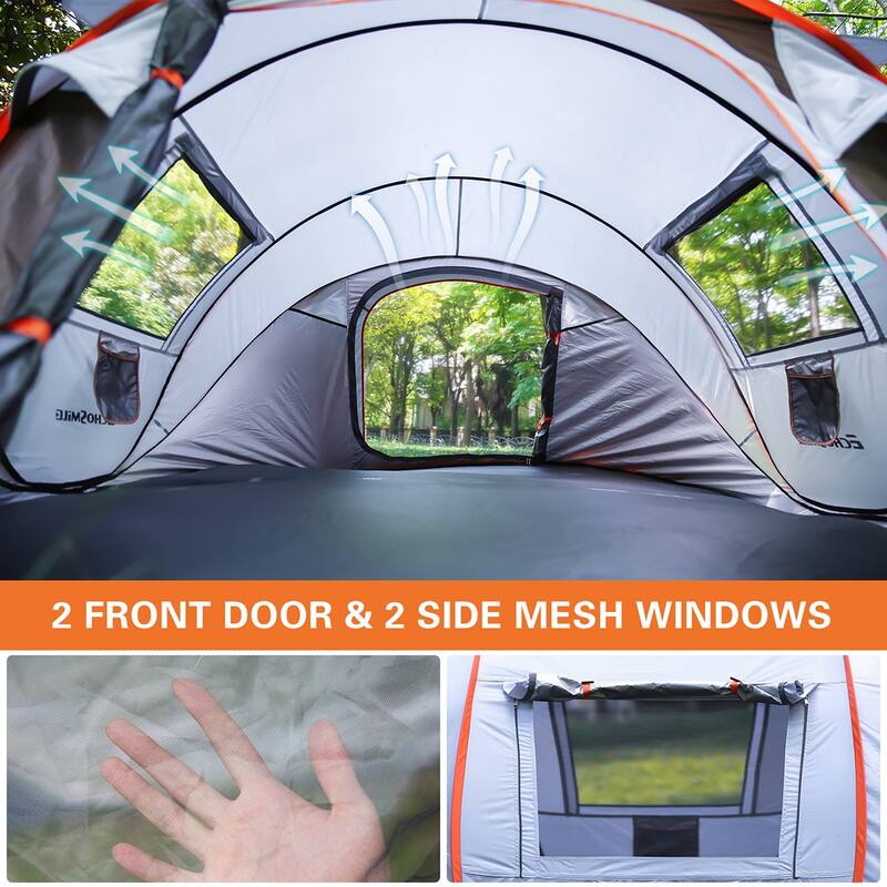 4-6 Persons White + Brown Pop-Up Boat Tent