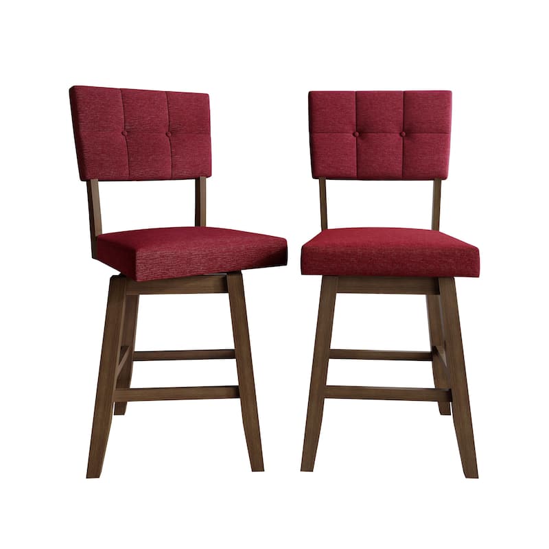 CraftPorch Modern Swivel Counter Chairs - Red