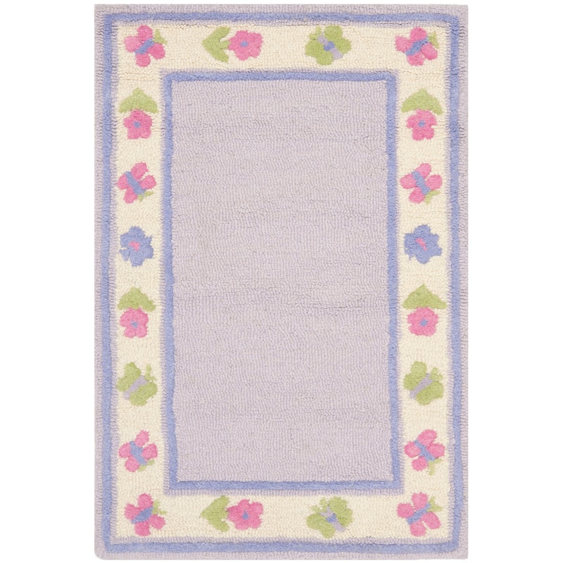 SAFAVIEH Handmade Children's Butterflies Garden Deogilde New Zealand Wool Rug - 2' x 3' - Lavander/Multi