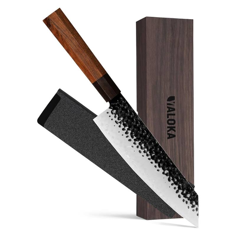 8" Gyuto Chef Knife, SG2 Steel Tsuji Hammered, Japanese Gift Ready - Kiritsuke Knife