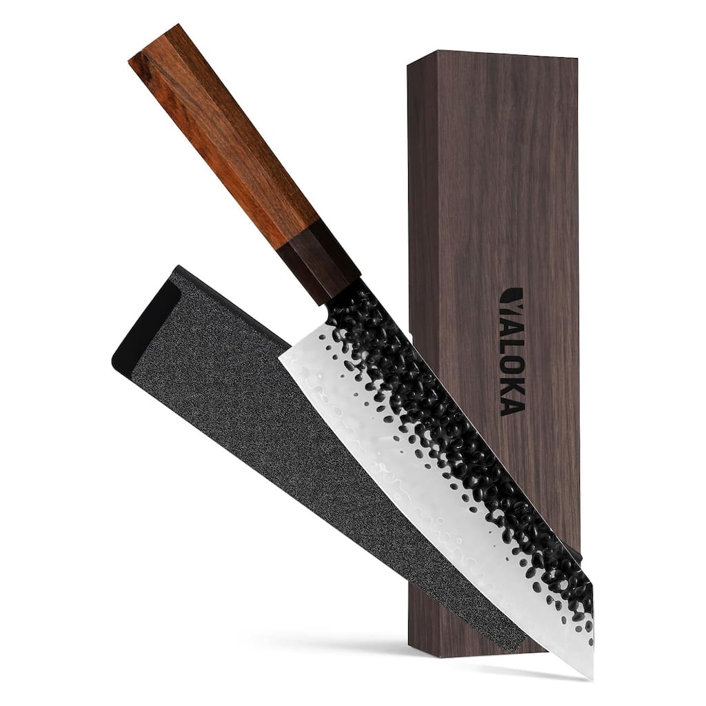 8" Gyuto Chef Knife, SG2 Steel Tsuji Hammered, Japanese Gift Ready