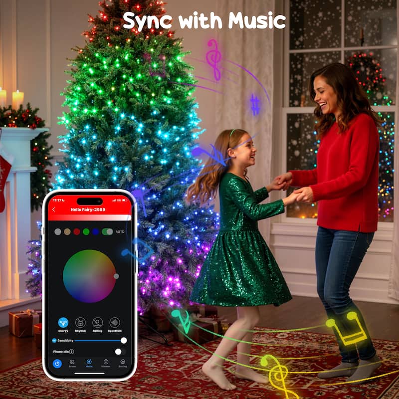 HOMCOM 9ft Smart Prelit Xmas Tree: Full-Spectrum RGB, App/Remote, Hinged, Easy Assembly, Green