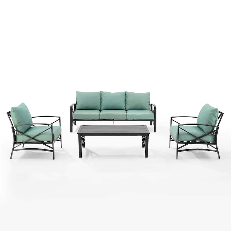Crosley Kaplan 4Pc Outdoor Sofa Patio Furniture Set - 147 W x 68.5 D x 32 H