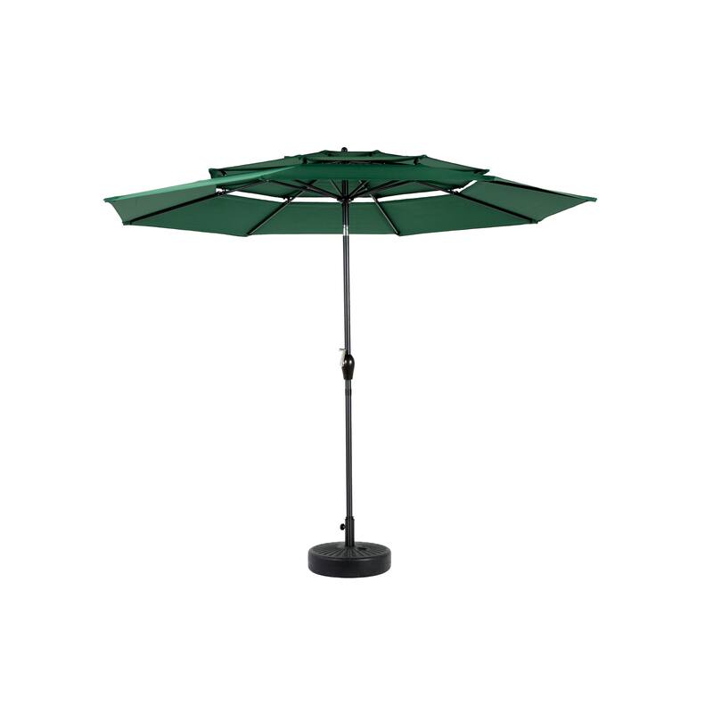 9ft 3 Tier Auto-tilt Umbrella ,Outdoor Patio Umbrella - Market Table Pool Deck Umbrella (Base Not Included)