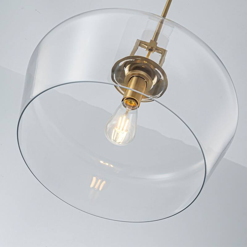 Clear Glass Chandelier 1-Light Pendant for Kithchen Dining Room - 18