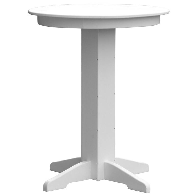 Poly Lumber Round Bar Table - 33" - White