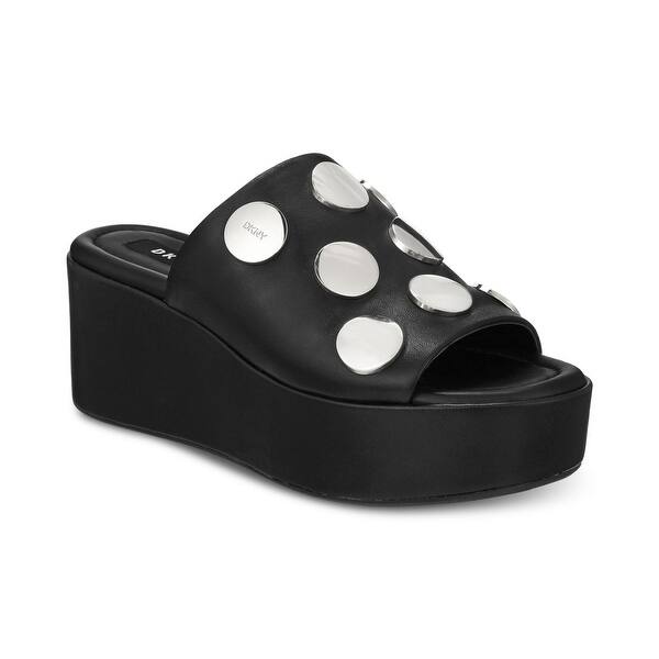 Shop Dkny Womens Catrina2 Leather Open Toe Casual Platform Sandals