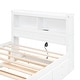 preview thumbnail 12 of 14, Full Size Platform Bed with Trundle, Storage Drawers, USB Ports, and Headboard Shelves in White
