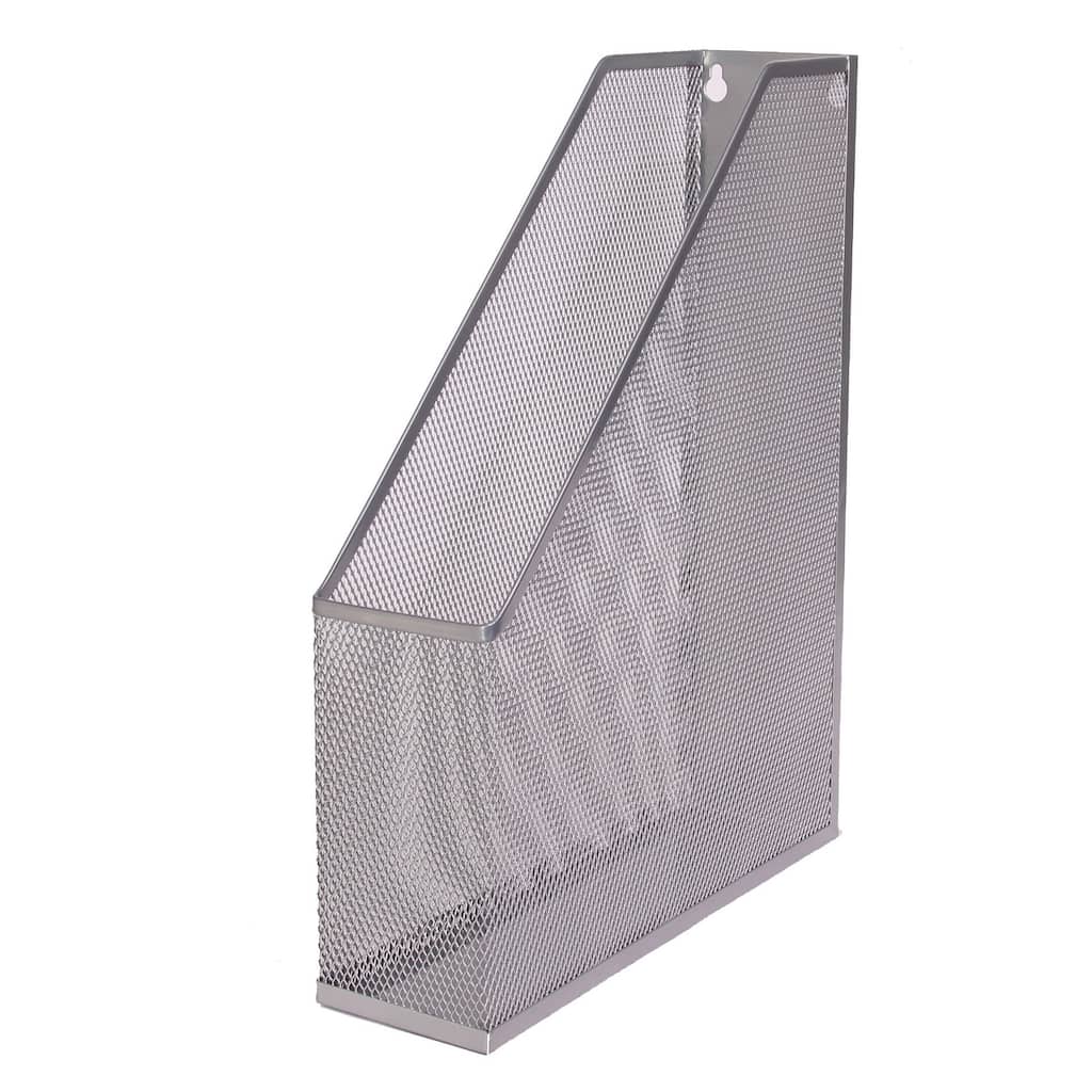 Mesh Steel Wall mount Hanging or Desktop Magazine Document Letter Mail File Holder 12 In. H 10 In. L 3 In. W, pack of 1