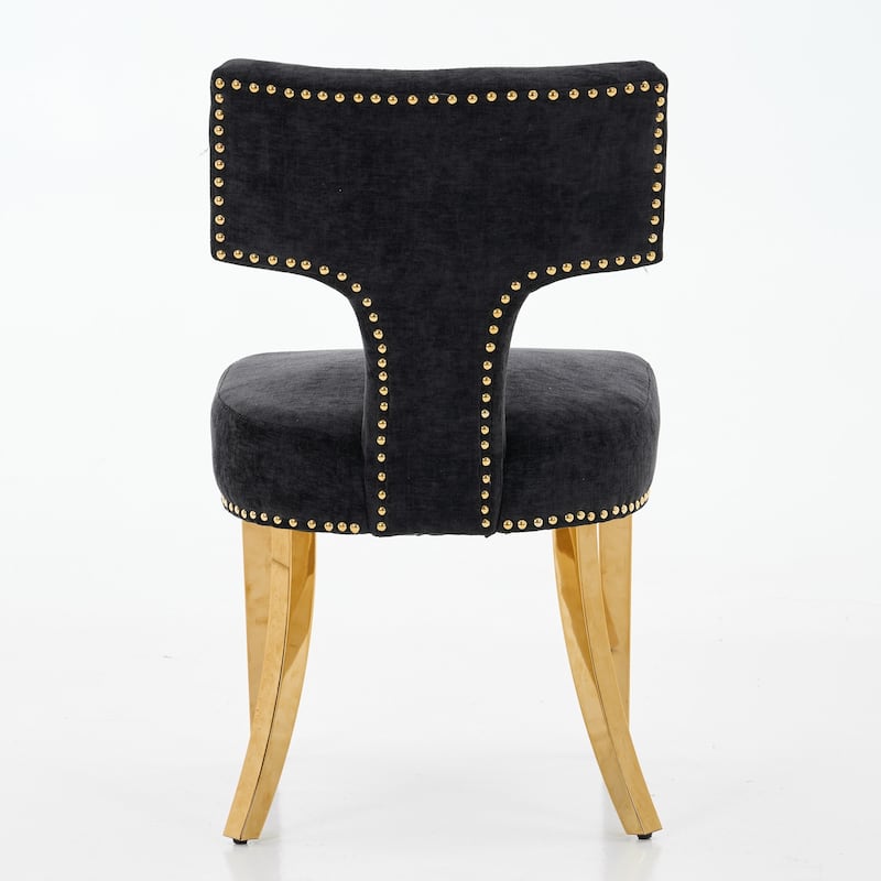 Modern Dining Chairs Set of 2, Farmhouse Upholstered Accent Chair with Curved Backrest