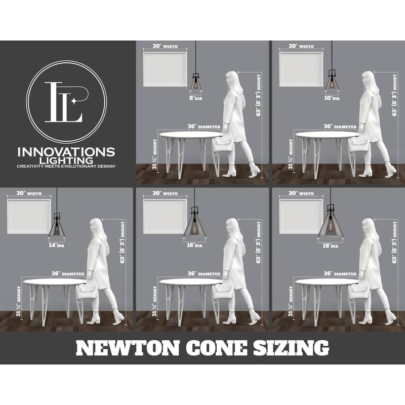 Innovations Lighting 410-1SL-15-14-Newton Cone-Pendant Newton Cone 14"