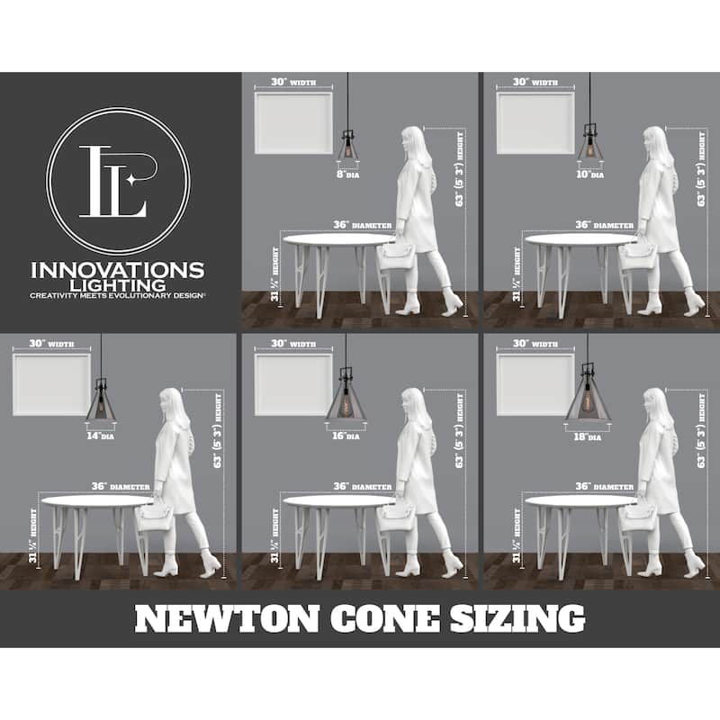 Innovations Lighting 410-1SM-12-10-Newton Cone-Pendant Newton Cone 10"