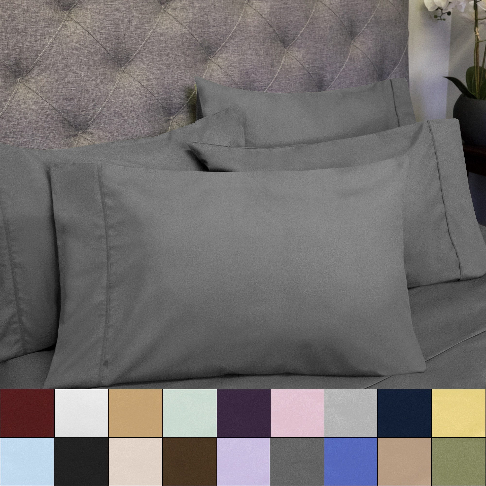 Sweet Home Collection Split King 7 Piece Sheet Set, Deluxe Ultra Soft 1500 Series, Double Brushed Microfiber