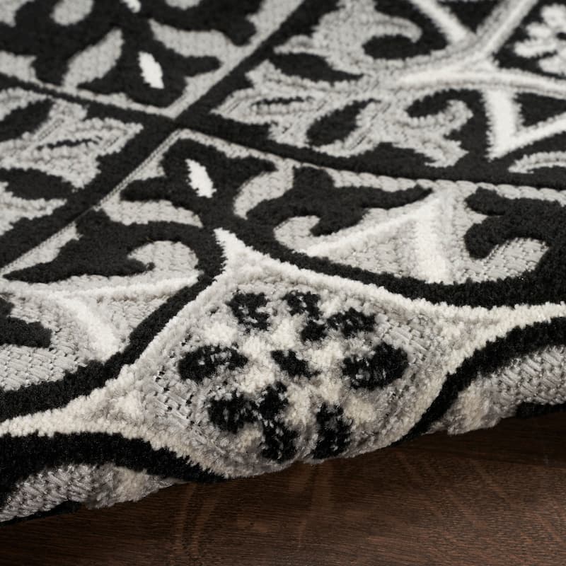 Nourison Aloha Indoor/outdoor Grey Geometric Area Rug