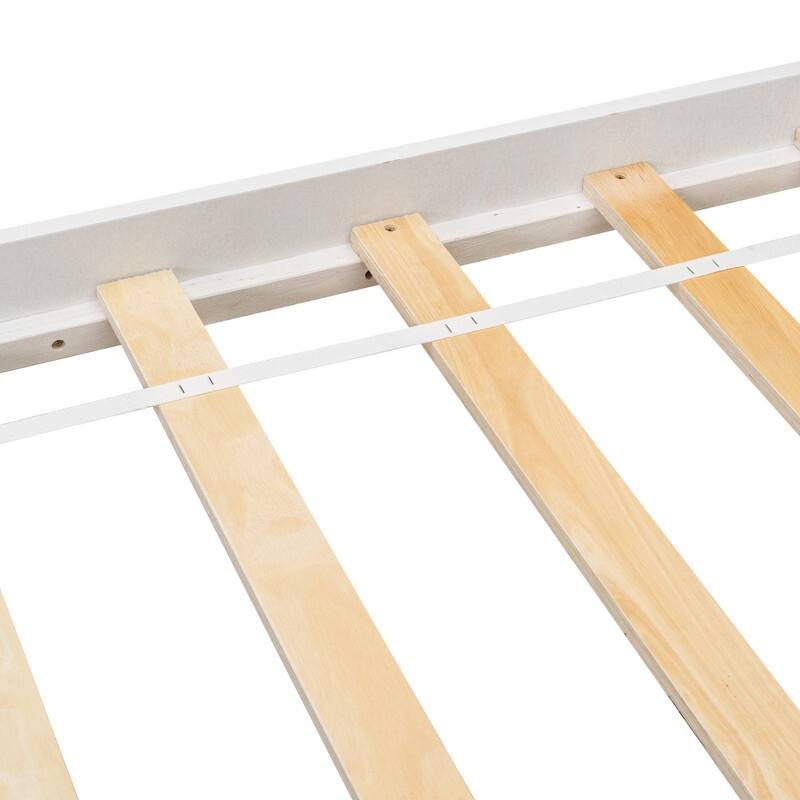 Full Bed with Bookcase Headboard Under bed Storage Drawers and Bed End Storage Case