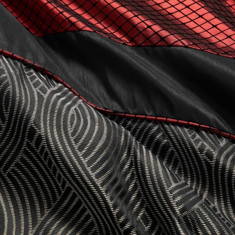 Nanshing Ester Red and Black 7-Piece Comforter Set