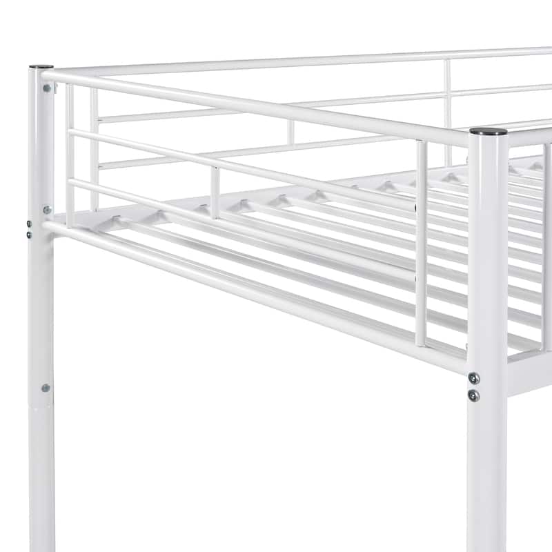Twin Iron Bunk Bed with Guardrails