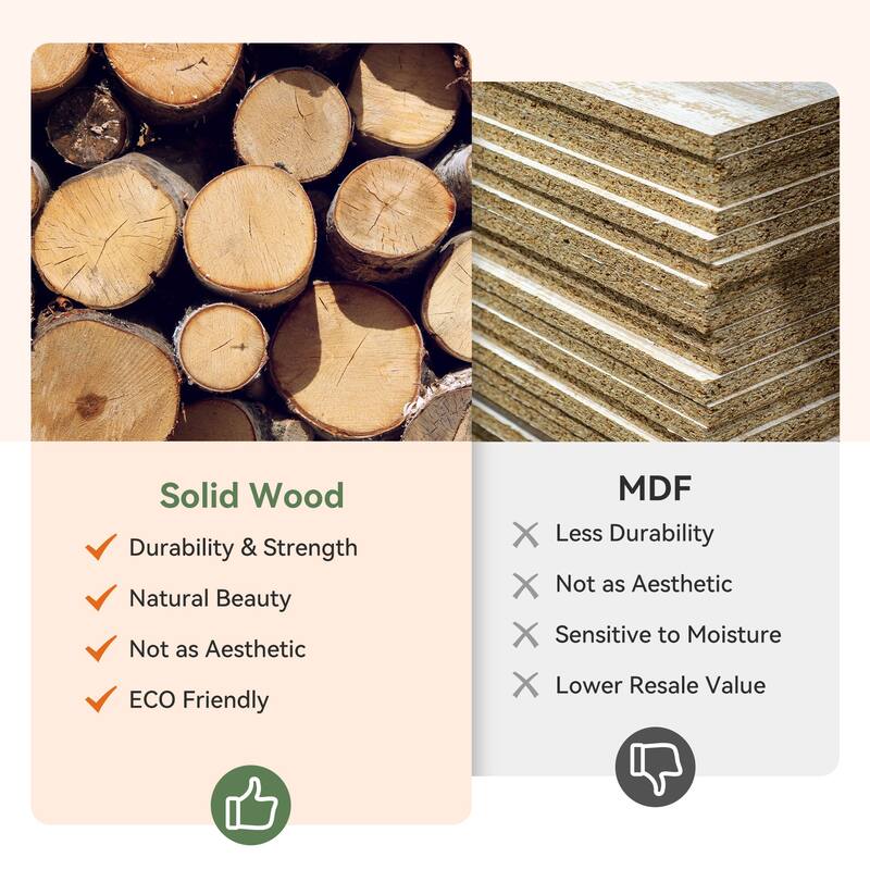 47 Inch Farmhouse Solid Wood Kitchen Island with Storage and 5 Hooks - 23.62" D x 47.24" W x 70.08" H