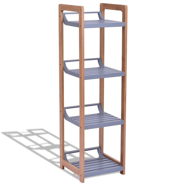 4-Tier Bamboo Multifunctional Storage Tower Stand Rack