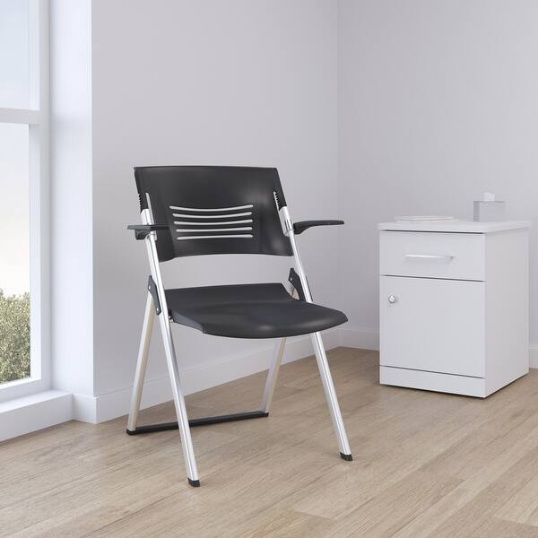 wren folding guest chair with breathable back black
