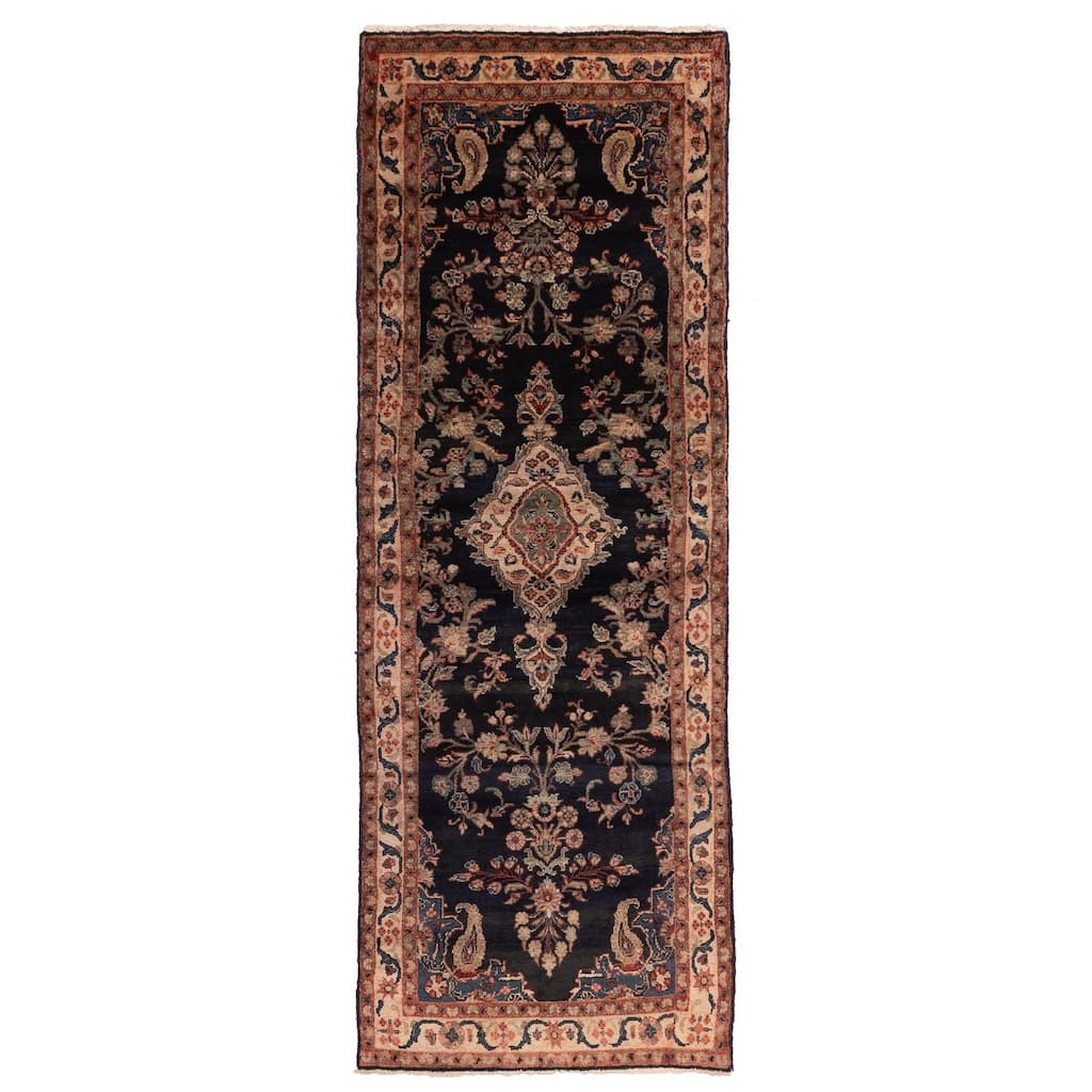 ECARPETGALLERY Hand-knotted Andelz Navy Wool Rug - 2'8 x 8'1