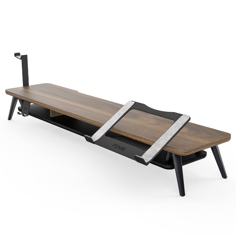 Fenge Monitor Stand, Dual Monitor Riser with Adjustable Laptop Riser - 42.5 x 9.3 x 5.7 inches