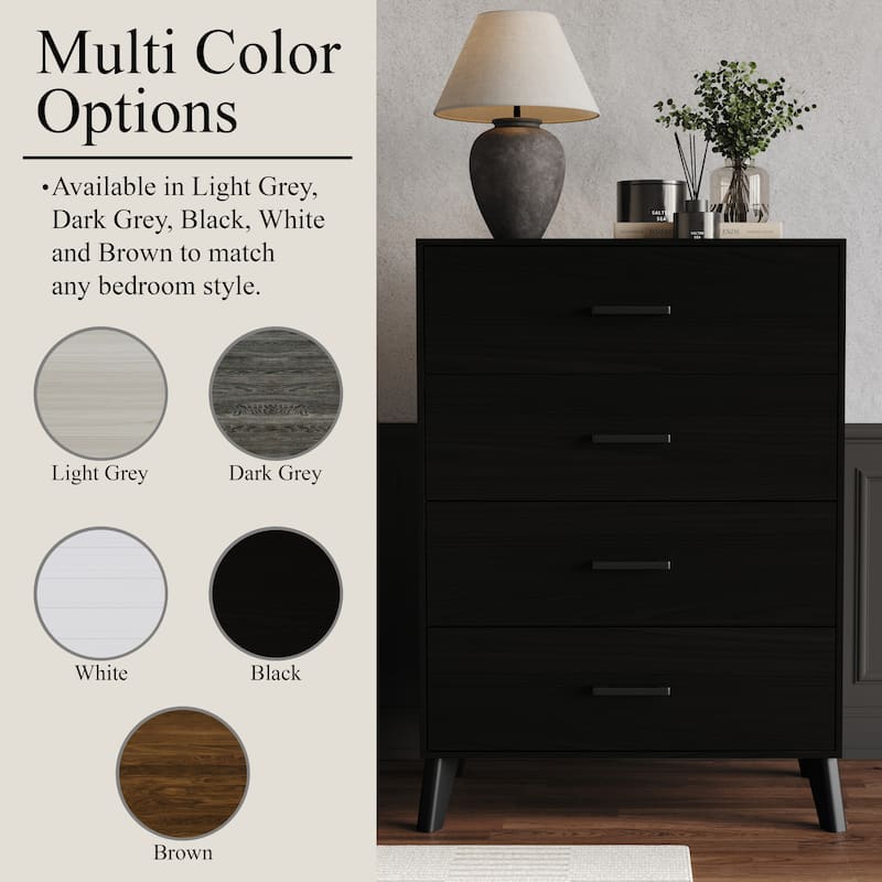 CraftPorch Classic Style 4-Drawers Wooden Chest