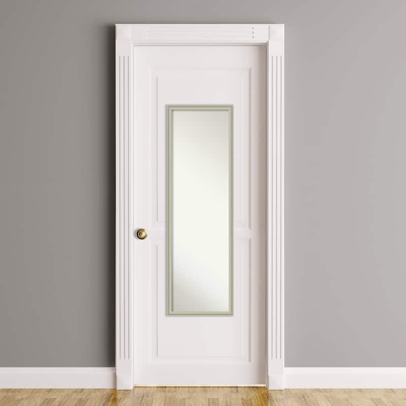 Florence Non-Beveled Framed Full-Length On the Door Mirror - Glass Size 14x48