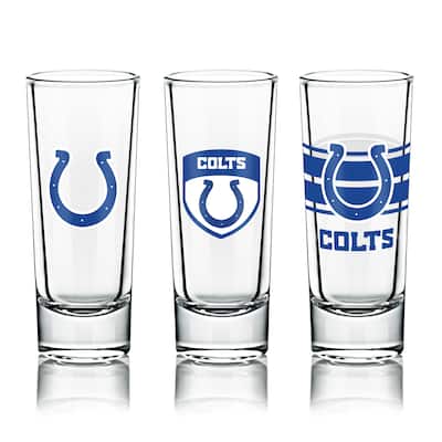 NFL Shot Glasses 6 Pack Set, Various Designs - Indianapolis Colts