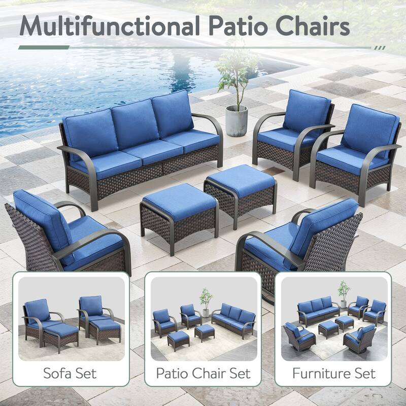 PE Wicker 2 Patio Chairs with Cushion