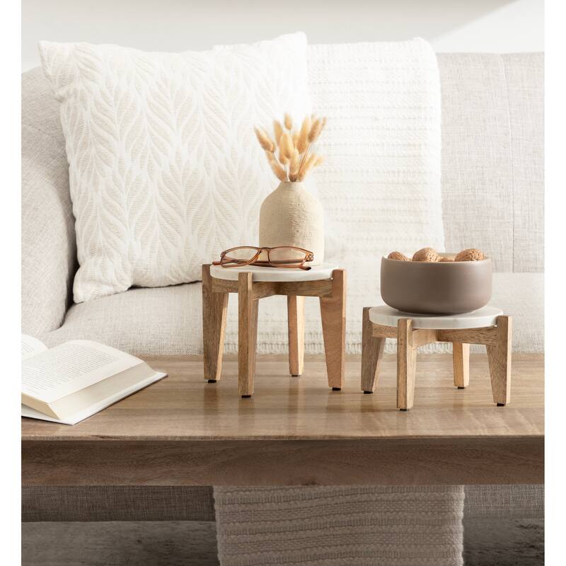 Kate and Laurel Icelyn Round Plant Stand Set