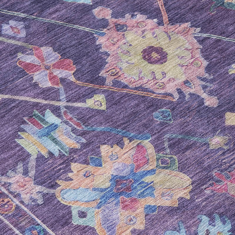 Machine Washable Indoor/ Outdoor Boho Traditional Chantille Rug