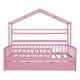preview thumbnail 16 of 33, Modern Full Size House Bed Kids Bed with Twin Size Trundle and Shelf,Playhouse Design