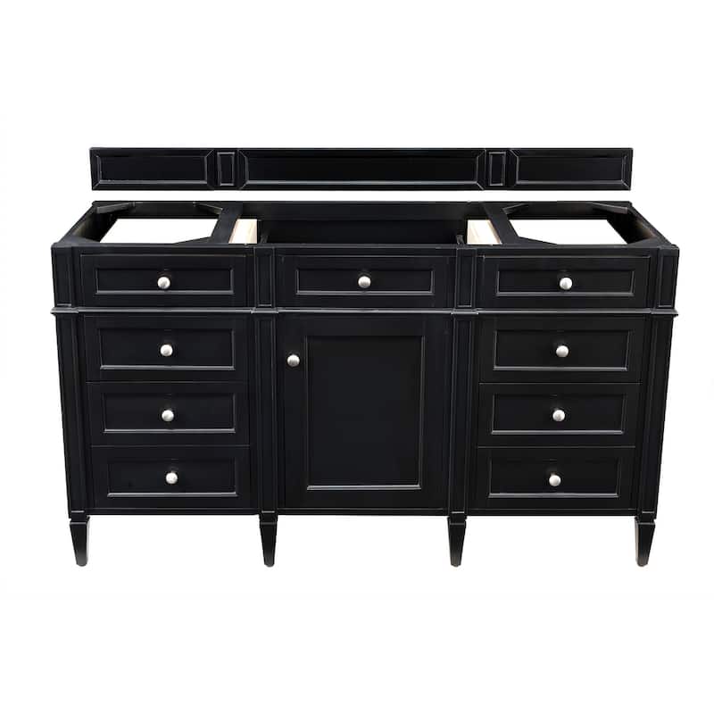 James Martin Vanities Brittany 60" Single Vanity, Black Onyx - Black Onyx Cabinet Base Only - No Top