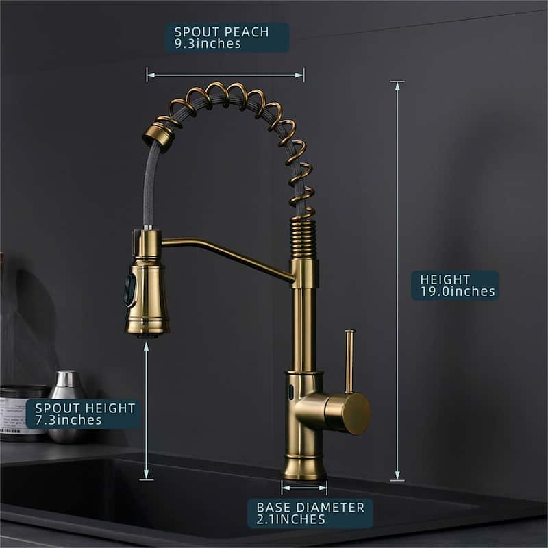 Touchless Kitchen Faucet With Pull Down Sprayer Commercial Single Handle Kitchen Sink Faucet 1 Hole Laundry Smart Hand-Free Taps