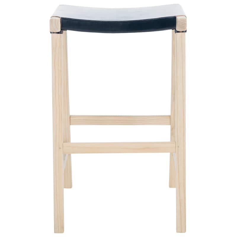 SAFAVIEH Aariz 30-inch Leather Rectangle Bar Stool - 19"W x 20"D x 30"H