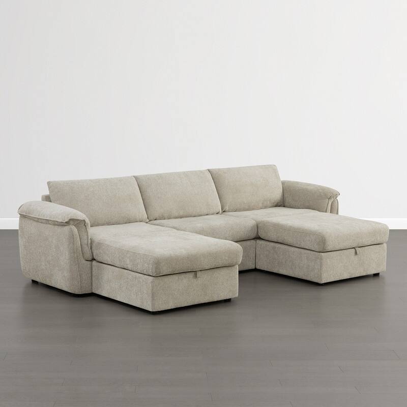 Spruce & Spring Modular Sectional Sofas with Optial Storage Console for Living Room