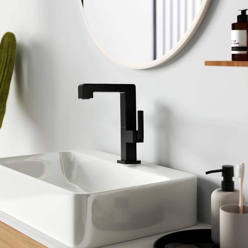 7.8"-11.8"H Solid Brass Single Handle Single Hole Bathroom Sink Faucet