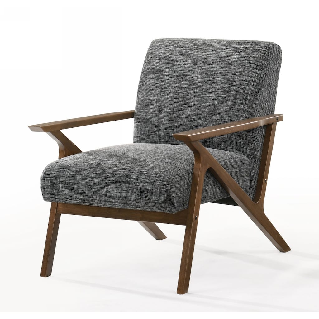 Modrest Candea Mid-Century Walnut and Grey Accent Chair