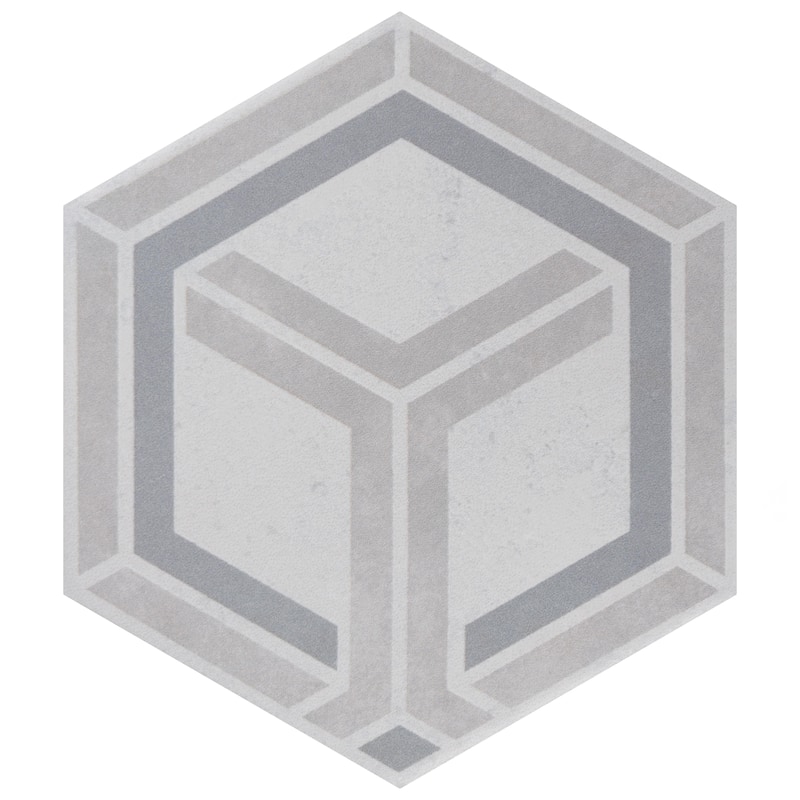 Merola Tile Odda Hex Decor Geo 5-7/8" x 6-3/4" Porcelain Floor and Wall Tile