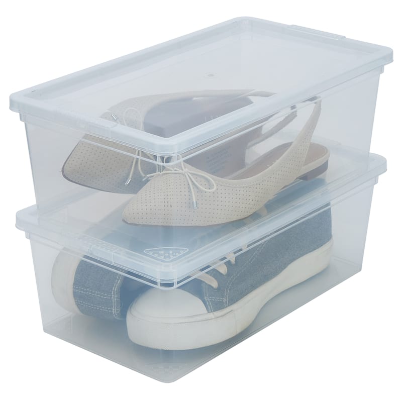 Simplify Stackable Storage Bins with Lids in Clear
