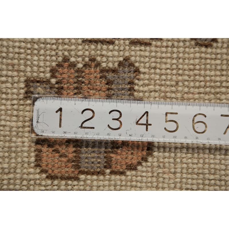 Orange Floral Oushak Indian Area Rug Handmade Wool Carpet - 9'1"x 11'11"