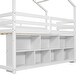 preview thumbnail 8 of 7, House Design Twin Size Loft Bed with Shelving Storage, White