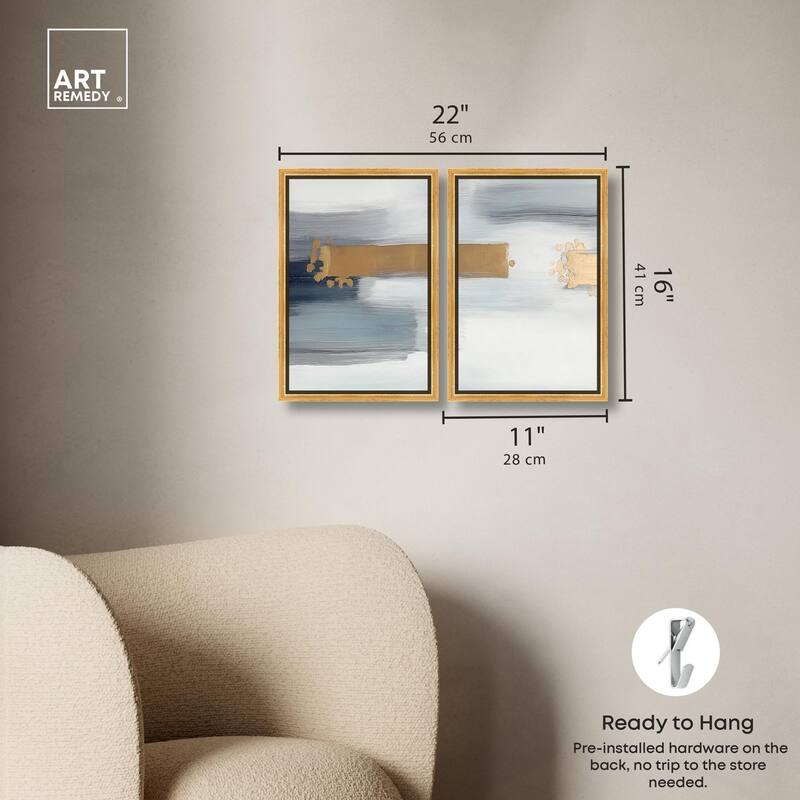 Azure Horizon III Canvas Set of 2 by Art Remedy