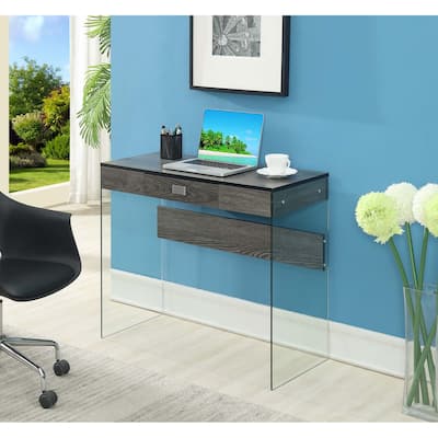 Convenience Concepts SoHo 1 Drawer Glass 36" Desk