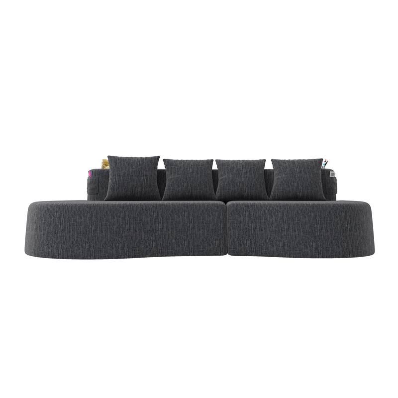 Modern Curved Sectional 3 Seat Minimalist Elegant Half Moon Sofa Compressed Modular Sectional Sofa for Living Room, Office