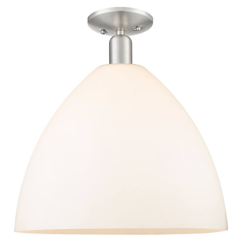 Innovations Lighting 716-1C-19-16 Bristol Semi-Flush Bristol 16" Wide - Brushed Satin Nickel / Matte White
