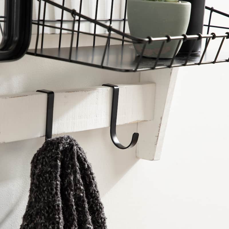 Kate and Laurel Tanner Wall Organizer with Mirror and Hooks