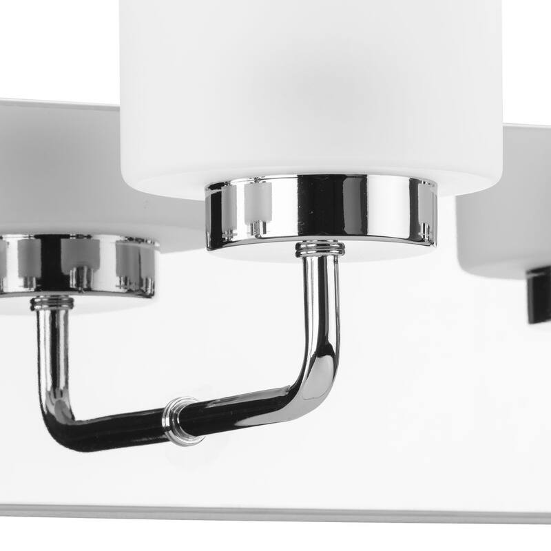 Merry Collection Four-Light Polished Chrome and Etched Glass Transitional Style Bath Vanity Wall Light