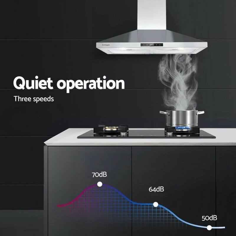 Tieasy Range Hood 30 inch Stainless Steel Wall Mount Stove Hood Ducted